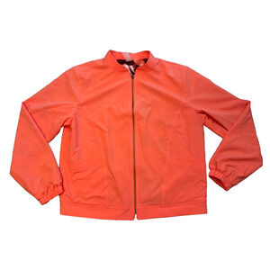 Zuda Womens Full Zip Flight Jacket Elastic Cuffs Long Sleeve Peach Size Small